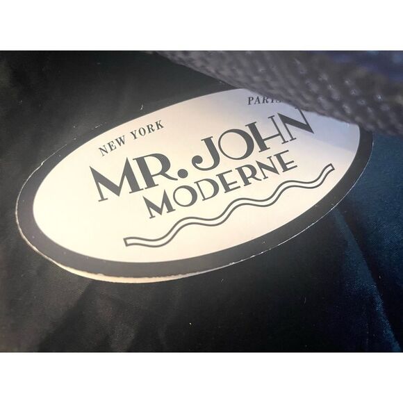 Mr. John Moderne Elegant Navy and White Sequined Trim Bow Women's Hat NWT - Picture 6 of 9